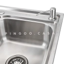 Kit Cuba para Cozinha Gourmet Pia Dupla Aço Inox com Acessórios e Tábua de Corte e Lixeira 5L Ticunas Prata