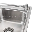 Kit Cuba para Cozinha Gourmet Pia Dupla Aço Inox com Acessórios e Tábua de Corte Ticunas Prata