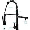 Kit Cuba para Cozinha Pia com Acessórios Carajás e Torneira Monocomando Gourmet Munim - Prata e Preto