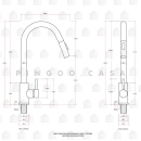 Kit Cuba para Cozinha Pia Dupla com Acessórios e Lixeira Ticunas e Torneira Monocomando Gourmet Iriri  Escovado Prata
