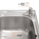 Kit Cuba para Cozinha Pia Dupla com Acessórios Ticunas e Torneira Monocomando Gourmet Iriri Prata