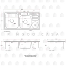 Kit Cuba para Cozinha Pia Dupla em Aço Inox com Acessórios com Lixeira Nukini e Torneira Gourmet Munim Prata