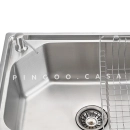 Kit Cuba para Cozinha Pia Inox Com Acessórios Guarani e Torneira Monocomando Gourmet Extensível  Iriri Prata