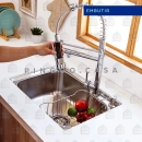 Kit Cuba para Cozinha Pia Inox Matis com Acessórios e Tábua de Corte Prata Escovado