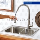 Kit Cuba para Cozinha Pia Inox Matis com Acessórios e Tábua de Corte Prata Escovado