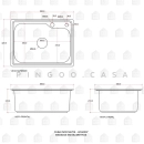 Kit Cuba para Cozinha Pia Inox Matis com Acessórios e Tábua de Corte Prata Escovado