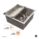 Kit Cuba para Cozinha Terena 44 cm e Torneira Misturador Monocomando em Aço Inox Iriri - Prata