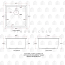 Kit Cuba para Cozinha Terena 44 cm e Torneira Misturador Monocomando em Aço Inox Iriri - Prata