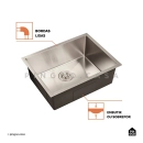 Kit Cuba para Cozinha Terena 58 cm e Torneira Misturador Monocomando em Aço Inox Iriri - Prata