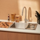 Kit Cuba para Cozinha Terena 58 cm e Torneira Misturador Monocomando em Aço Inox Iriri - Prata