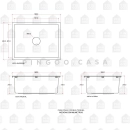 Kit Cuba para Cozinha Terena 58 cm e Torneira Misturador Monocomando em Aço Inox Iriri - Prata