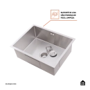 Kit Cuba para Cozinha Terena 58 cm e Torneira Misturador Monocomando em Aço Inox Iriri - Prata