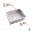 Kit Cuba para Cozinha Terena 58 cm e Torneira Misturador Monocomando em Aço Inox Iriri - Prata