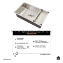 Kit Cuba para Cozinha Terena 74 cm e Torneira Misturador Monocomando em Aço Inox Iriri - Prata