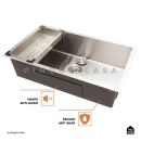 Kit Cuba para Cozinha Terena 74 cm e Torneira Misturador Monocomando em Aço Inox Iriri - Prata