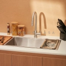 Kit Cuba para Cozinha Terena 74 cm e Torneira Misturador Monocomando em Aço Inox Iriri - Prata