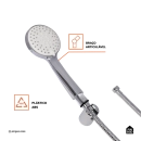 Kit Chuveiro Redondo de Parede Macaé com Desviador Mundaú e Ducha Manual Guará Pingoo.casa - Prata
