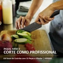 Kit Facas de Cozinha com 13 Peças e Afiador Avera