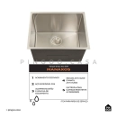 Kit Tanque Aço Inox 304 e Tábua de Apoio Manaxos Prata