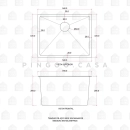Kit Tanque Aço Inox 304 e Tábua de Apoio Manaxos Prata