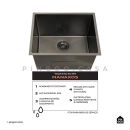 Kit Tanque Aço Inox 304 e Tábua de Apoio Manaxos Preto