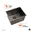 Kit Tanque Aço Inox 304 e Tábua de Apoio Manaxos Preto