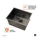 Kit Tanque Aço Inox 304 e Tábua de Apoio Manaxos Preto