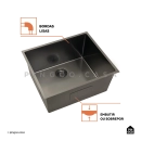 Kit Tanque Aço Inox 304 e Tábua de Apoio Pacajás Preto