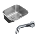Kit Tanque Aço Inox Atikum e Torneira Capivari Prata