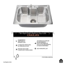Kit Tanque Aço Inox e Kit Cuba Para Cozinha Carajás Prata