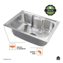 Kit Tanque Aço Inox e Kit Cuba Para Cozinha Carajás Prata