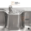 Kit Tanque Aço Inox e Kit Cuba Para Cozinha Carajás Prata