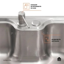 Kit Tanque Aço Inox e Kit Cuba Para Cozinha Nawa Prata