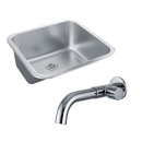 Kit Tanque Aço Inox e Torneira Capivari Prata
