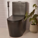 Kit Vaso Sanitário Monobloco Amazonita e Ducha Higiênica para Banheiro Apa - Preto