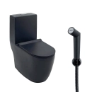 Kit Vaso Sanitário Monobloco Amazonita e Ducha Higiênica para Banheiro Apa - Preto