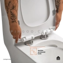 Kit Vaso Sanitário Monobloco Amazonita e Ducha Higiênica para Banheiro Jacuí - Branco e Prata