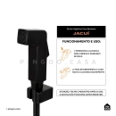 Kit Vaso Sanitário Monobloco Amazonita e Ducha Higiênica para Banheiro Jacuí - Branco e Preto
