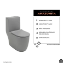 Kit Vaso Sanitário Monobloco Amazonita e Ducha Higiênica para Banheiro Jacuí - Cinza e Prata