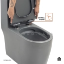 Kit Vaso Sanitário Monobloco Amazonita e Ducha Higiênica para Banheiro Jacuí - Cinza e Prata