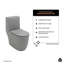 Kit Vaso Sanitário Monobloco Amazonita e Ducha Higiênica para Banheiro Jacuí - Cinza e Preto