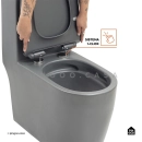 Kit Vaso Sanitário Monobloco Amazonita e Ducha Higiênica para Banheiro Jacuí - Cinza e Preto