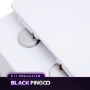 Kit Vaso Sanitário Convencional Tanzanita Branco e Ducha Manual Apa Pingoo.casa - Branco e Preto