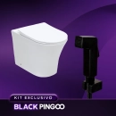 Kit Vaso Sanitário Convencional Tanzanita Branco e Ducha Manual Jacuí Pingoo.casa - Branco e Preto