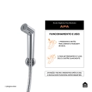 Kit Vaso Sanitário Monobloco Caixa Acoplada Barita e Ducha Manual Apa Pingoo.casa - Branco e Prata