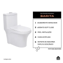 Kit Vaso Sanitário Monobloco Caixa Acoplada Barita e Ducha Manual Apa Pingoo.casa - Branco e Prata