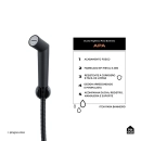 Kit Vaso Sanitário Monobloco Caixa Acoplada Barita e Ducha Manual Apa Pingoo.casa - Branco e Preto