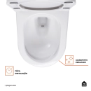 Kit Vaso Sanitário Monobloco Caixa Acoplada Barita e Ducha Manual Jacuí Pingoo.casa - Branco e Prata