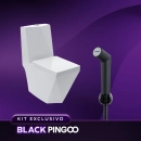 Kit Vaso Sanitário Monobloco Opala e Ducha Manual Apa Pingoo.casa - Branco e Preto