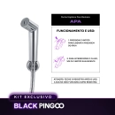 Kit Vaso Sanitário Monobloco Painita e Ducha Manual Apa Pingoo.casa - Branco e Prata